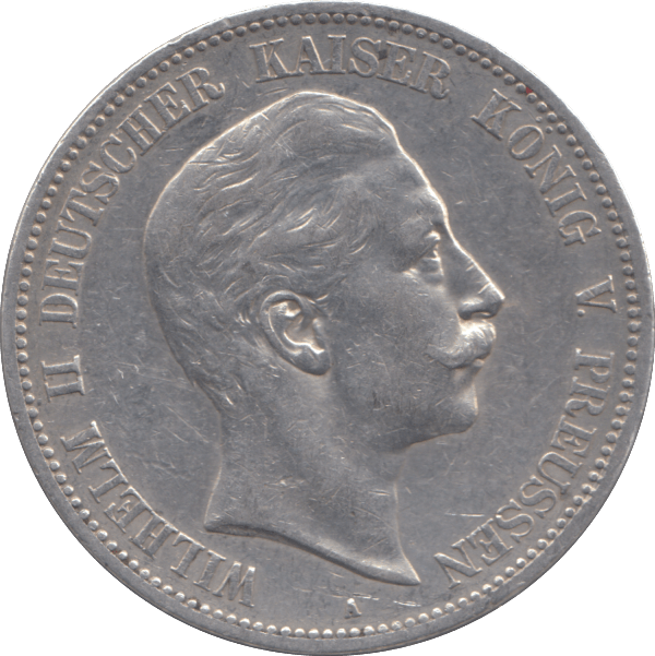 1908 SILVER 5 MARK GERMANY - SILVER WORLD COINS - Cambridgeshire Coins