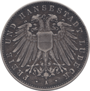 1908 SILVER 5 MARK GERMANY - SILVER WORLD COINS - Cambridgeshire Coins