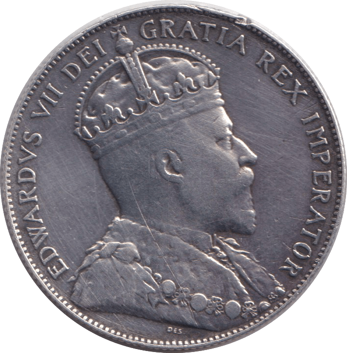1908 SILVER 50 CENT CANADA - SILVER WORLD COINS - Cambridgeshire Coins