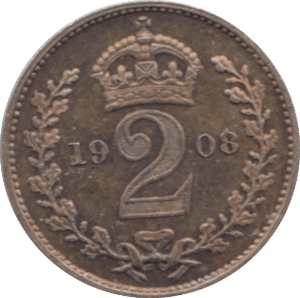 1908 SILVER MAUNDY TWOPENCE ( EF ) - MAUNDY TWOPENCE - Cambridgeshire Coins