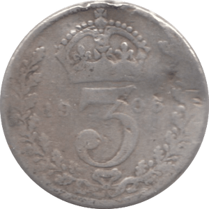 1908 SILVER THREEPENCE ( FAIR ) - Threepence - Cambridgeshire Coins
