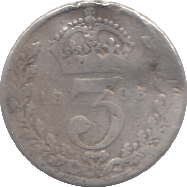 1908 SILVER THREEPENCE ( FAIR ) - Threepence - Cambridgeshire Coins