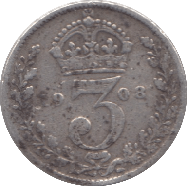 1908 SILVER THREEPENCE ( FAIR ) - Threepence - Cambridgeshire Coins