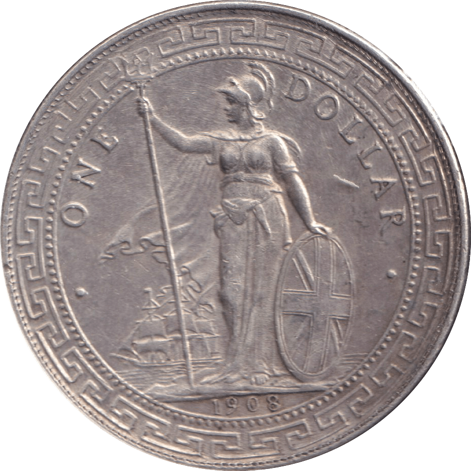 1908 SILVER TRADE DOLLAR HONG KONG - SILVER WORLD COINS - Cambridgeshire Coins