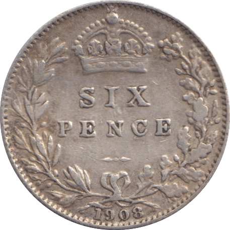 1908 SIXPENCE 1 ( VF ) - SIXPENCE - Cambridgeshire Coins