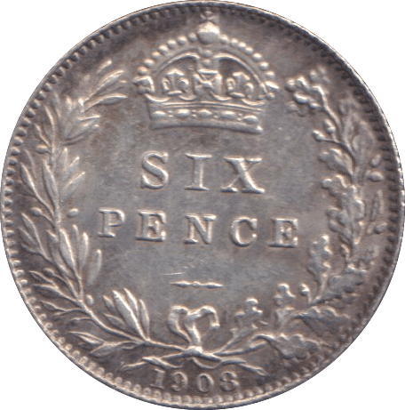 1908 SIXPENCE ( EF ) - SIXPENCE - Cambridgeshire Coins
