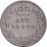 1908 SIXPENCE ( FAIR ) - SIXPENCE - Cambridgeshire Coins