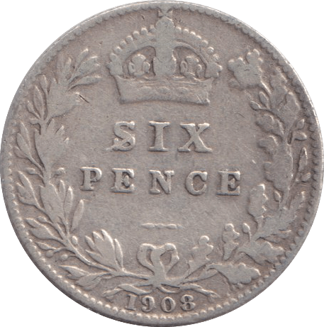 1908 SIXPENCE ( FAIR ) - SIXPENCE - Cambridgeshire Coins