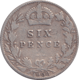 1908 SIXPENCE ( FINE ) - SIXPENCE - Cambridgeshire Coins