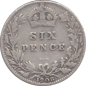 1908 SIXPENCE ( FINE ) - SIXPENCE - Cambridgeshire Coins