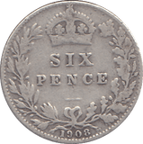 1908 SIXPENCE ( FINE ) - SIXPENCE - Cambridgeshire Coins