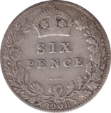 1908 SIXPENCE (FINE) - SIXPENCE - Cambridgeshire Coins