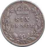 1908 SIXPENCE ( GF ) - SIXPENCE - Cambridgeshire Coins
