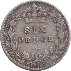 1908 SIXPENCE ( GF ) - SIXPENCE - Cambridgeshire Coins