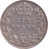 1908 SIXPENCE ( GVF ) - SIXPENCE - Cambridgeshire Coins