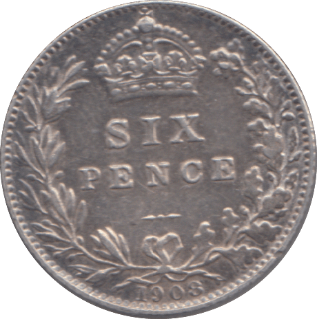 1908 SIXPENCE ( GVF ) - SIXPENCE - Cambridgeshire Coins