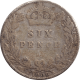 1908 SIXPENCE ( NF ) - SIXPENCE - Cambridgeshire Coins