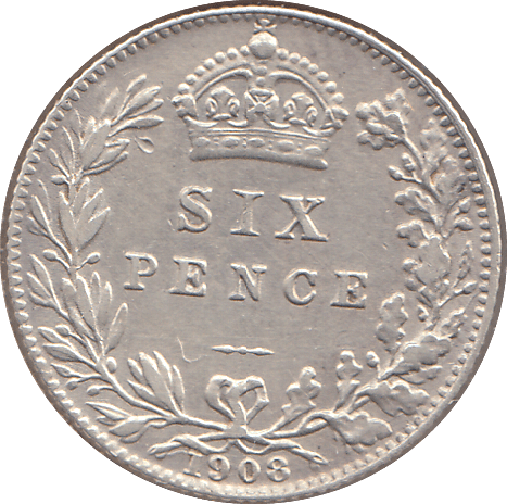 1908 SIXPENCE ( UNC ) - SIXPENCE - Cambridgeshire Coins