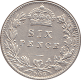 1908 SIXPENCE ( UNC ) - SIXPENCE - Cambridgeshire Coins