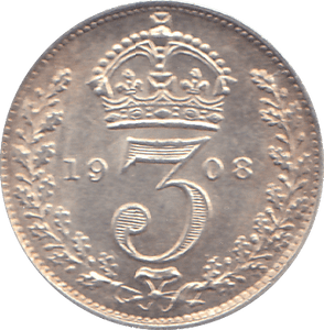 1908 THREEPENCE ( AUNC ) - THREEPENCE - Cambridgeshire Coins