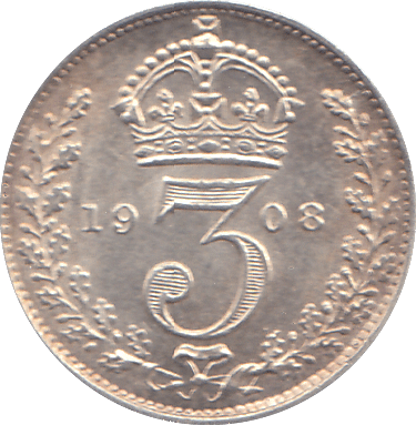 1908 THREEPENCE ( AUNC ) - THREEPENCE - Cambridgeshire Coins
