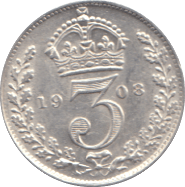 1908 THREEPENCE ( EF ) - THREEPENCE - Cambridgeshire Coins
