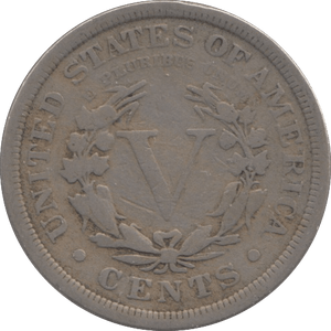 1908 USA FIVE CENTS - SILVER WORLD COINS - Cambridgeshire Coins