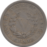 1908 USA FIVE CENTS - SILVER WORLD COINS - Cambridgeshire Coins