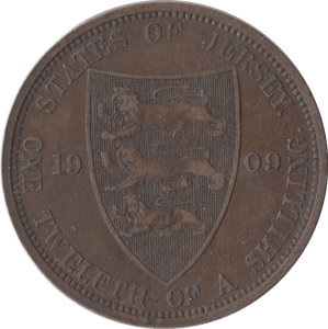 1909 1/12 SHILLING JERSEY - SILVER WORLD COINS - Cambridgeshire Coins