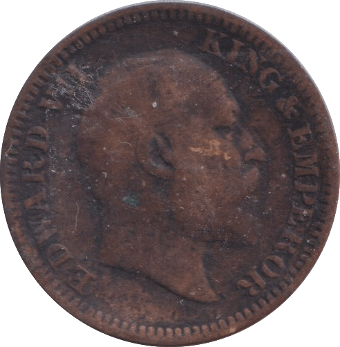 1909 1/2 PICE INDIA - WORLD COINS - Cambridgeshire Coins