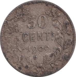 1909 50 CENTS BELGIUM - WORLD COINS - Cambridgeshire Coins