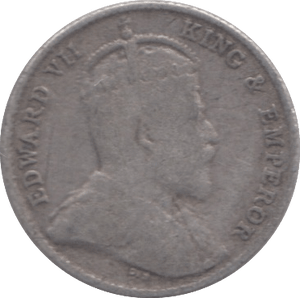 1909 CEYLON SILVER 10 CENTS - SILVER WORLD COINS - Cambridgeshire Coins