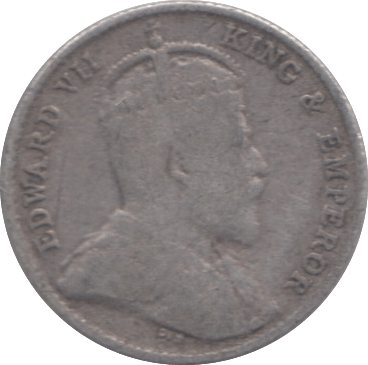 1909 CEYLON SILVER 10 CENTS - SILVER WORLD COINS - Cambridgeshire Coins