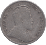 1909 CEYLON SILVER 10 CENTS - SILVER WORLD COINS - Cambridgeshire Coins