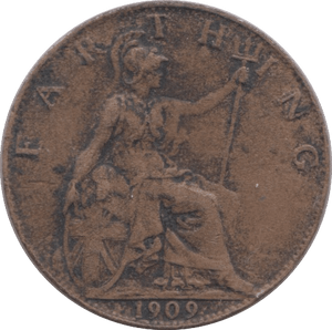 1909 FARTHING ( FINE ) - Farthing - Cambridgeshire Coins