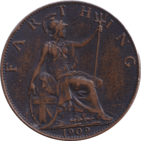 1909 FARTHING ( GVF ) - FARTHING - Cambridgeshire Coins
