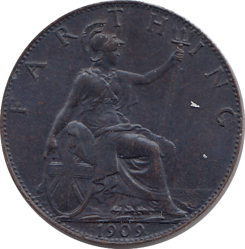 1909 FARTHING ( UNC ) - FARTHING - Cambridgeshire Coins