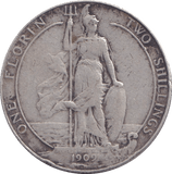 1909 FLORIN ( FINE ) - FLORIN - Cambridgeshire Coins