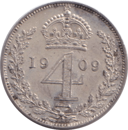 1909 FOURPENCE ( AUNC ) - FOURPENCE - Cambridgeshire Coins