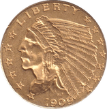 1909 GOLD 2 1/2 DOLLARS USA - GOLD WORLD COINS - Cambridgeshire Coins