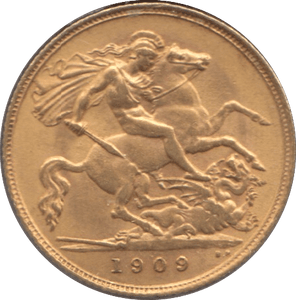 1909 GOLD HALF SOVEREIGN ( AUNC ) - HALF SOVEREIGN - Cambridgeshire Coins
