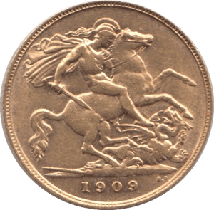 1909 GOLD HALF SOVEREIGN ( AUNC ) - HALF SOVEREIGN - Cambridgeshire Coins