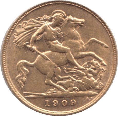 1909 GOLD HALF SOVEREIGN ( AUNC ) - HALF SOVEREIGN - Cambridgeshire Coins