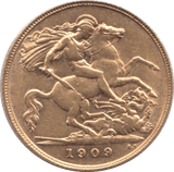 1909 GOLD HALF SOVEREIGN ( AUNC ) - HALF SOVEREIGN - Cambridgeshire Coins