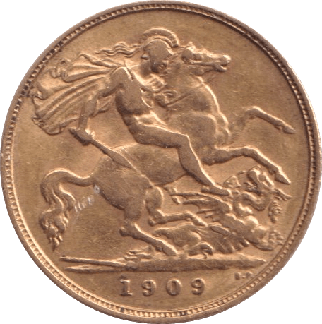 1909 GOLD HALF SOVEREIGN ( GVF ) - HALF SOVEREIGN - Cambridgeshire Coins