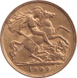 1909 GOLD HALF SOVEREIGN ( GVF ) - HALF SOVEREIGN - Cambridgeshire Coins