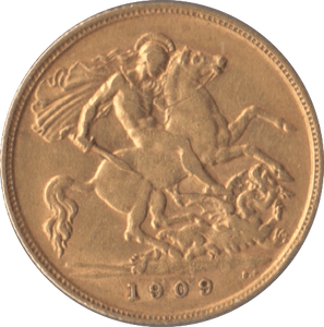 1909 GOLD HALF SOVEREIGN ( GVF ) - Half Sovereign - Cambridgeshire Coins
