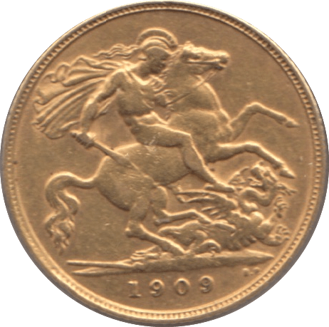 1909 GOLD HALF SOVEREIGN ( VF ) - HALF SOVEREIGN - Cambridgeshire Coins