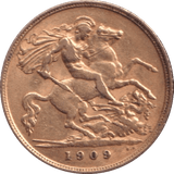 1909 GOLD HALF SOVEREIGN ( VF ) - HALF SOVEREIGN - Cambridgeshire Coins