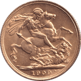 1909 GOLD SOVEREIGN ( AUNC ) - SOVEREIGN - Cambridgeshire Coins